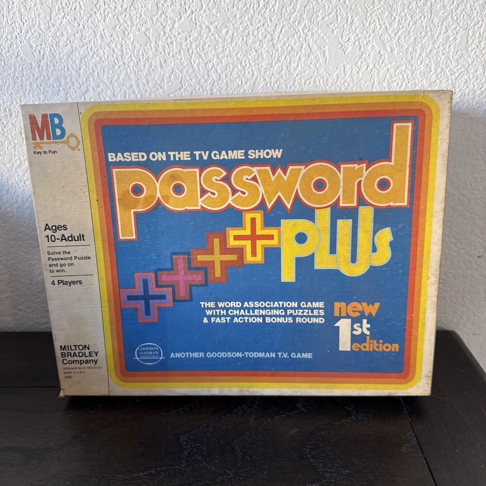 Vintage 1978 Milton Bradley Password Plus 1st Edition Game Missing Timer